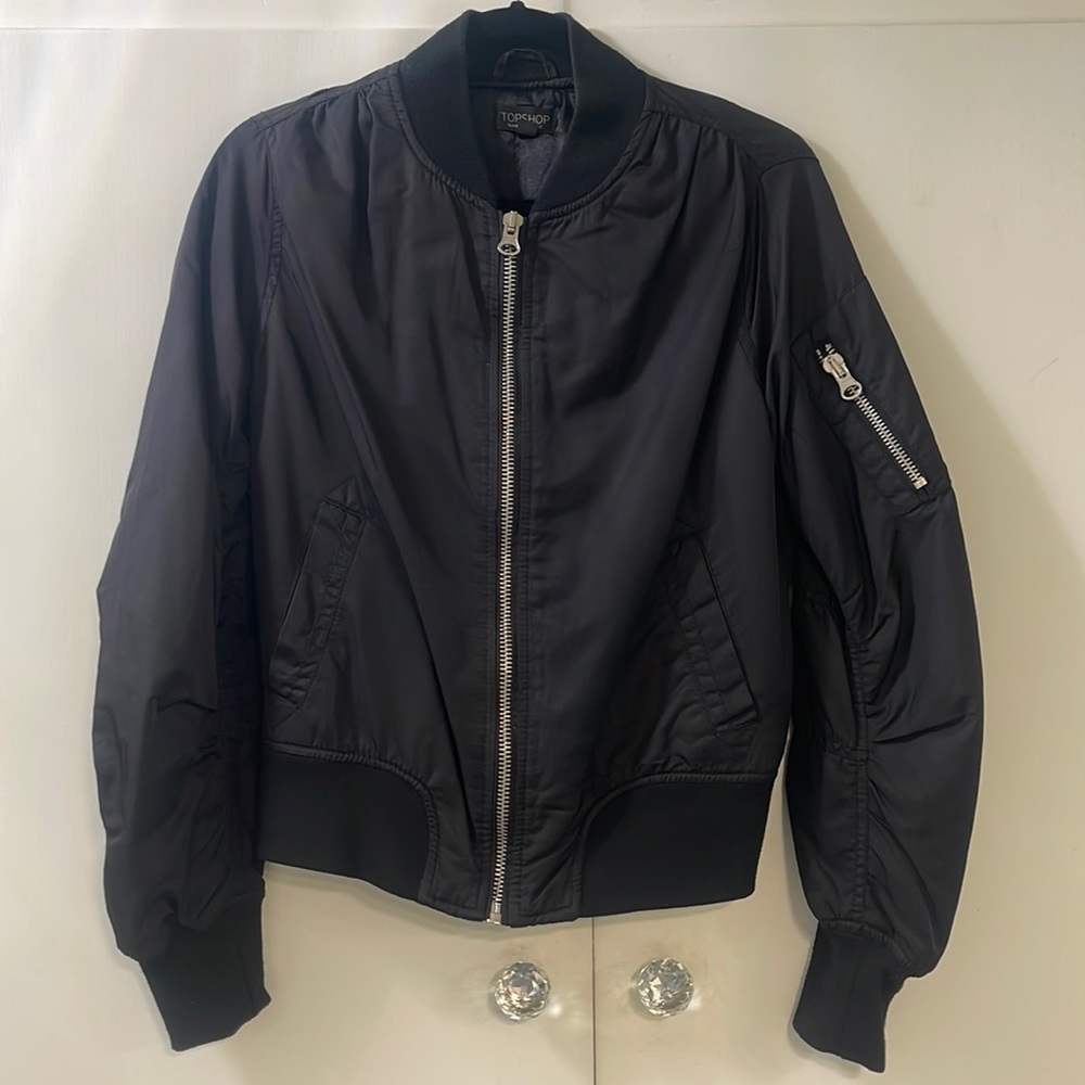 Topshop Black Bomber Jacket